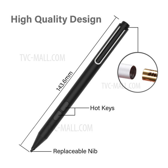 JD02 Laptop Stylus Pen Anti-inadvertent Touch High Sensitive Capacitive Pen for Microsoft Surface Notebook - Black