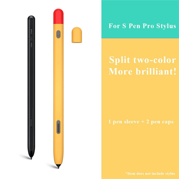 For Samsung Galaxy Tab S Pen Pro Wrap Cover Sleeve Anti-drop Liquid Silicone Protective Pencil Case - Orange