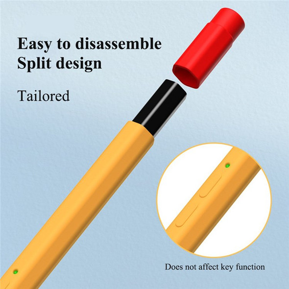 For Lenovo Xiaoxin Stylus Contrast Color Liquid Silicone Protective Pencil Case Wrap Cover Sleeve - Orange
