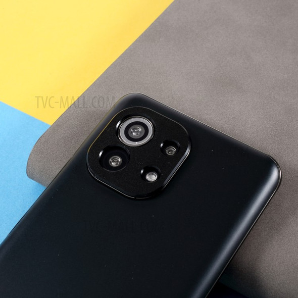 Anti-Scratch Metal Frame Camera Lens Protector for Xiaomi Mi 11 - Black