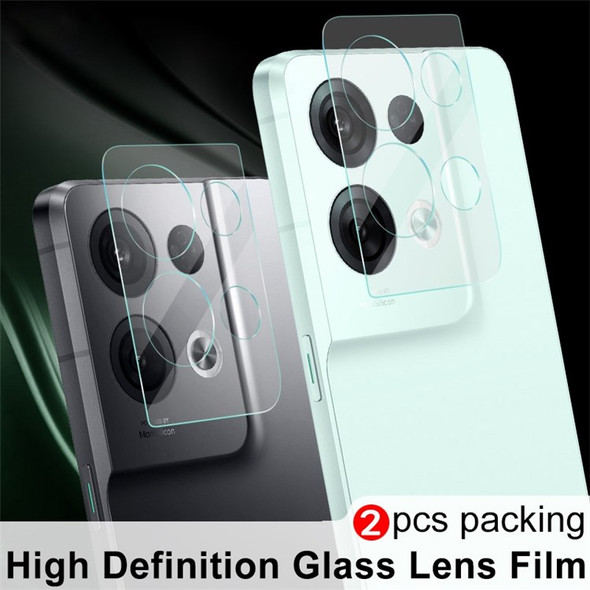 IMAK 2Pcs / Set Camera Lens Protector for Oppo Reno8 Pro+ 5G / Reno8 Pro+ 5G (Global Version), Tempered Glass Anti-Scratch Transparent Film