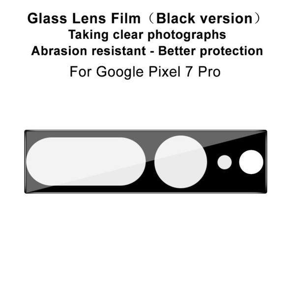 IMAK For Google Pixel 7 Pro Tempered Glass Camera Lens Protector HD Clear Rear Camera Protective Film (Black Version)