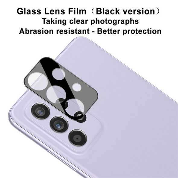 IMAK For Samsung Galaxy A52s 5G/A52 4G/5G/A72 4G/5G Camera Lens Protector High Definition Tempered Glass Anti-Scratch Film (Black Version)