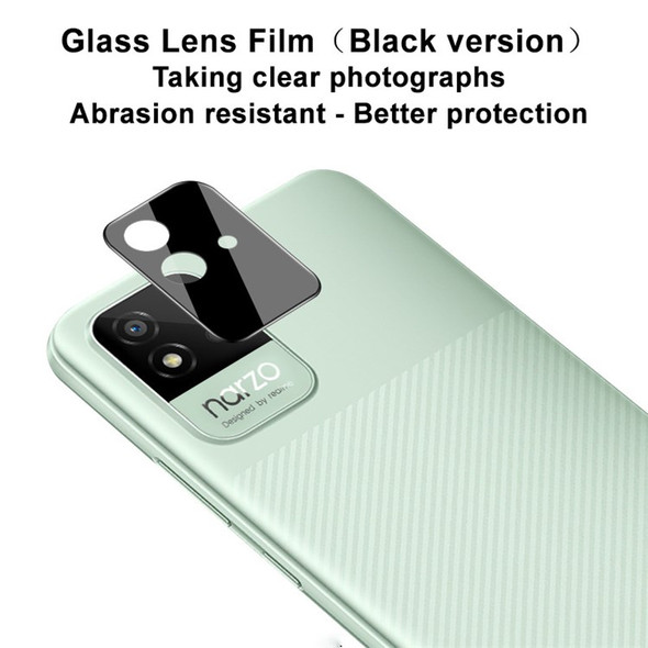 IMAK For Realme Narzo 50i Camera Lens Protector Tempered Glass HD Clear Protective Film (Black Version)