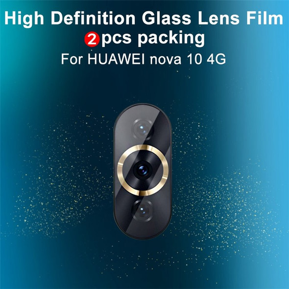 IMAK 2Pcs / Set Camera Lens Protector for Huawei nova 10 4G, High Transparency Anti-scratch Tempered Glass Film