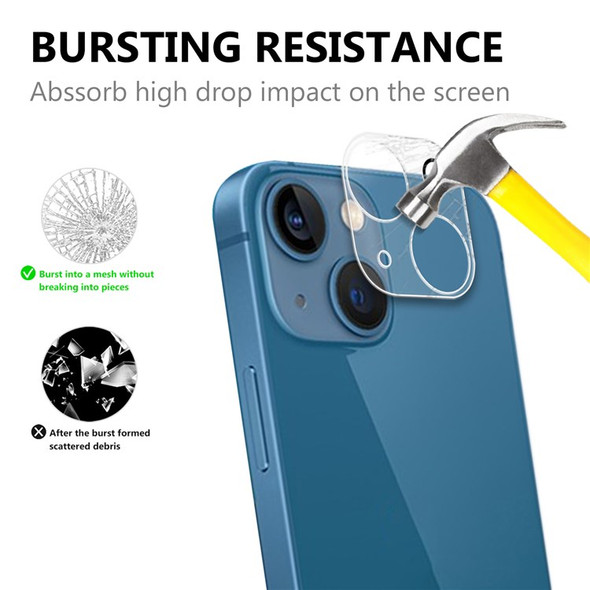 For iPhone 14 6.1 inch Drop-resistant Anti-explosion AGC Glass Full Covering High Transparency Phone Back Camera Lens Film
