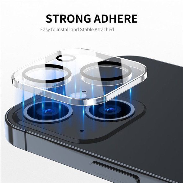 ENKAY HAT-PRINCE 2Pcs/Set for iPhone 13 6.1 inch/13 mini 5.4 inch Tempered Glass Back Camera Lens Protector Film, Black Ring Version