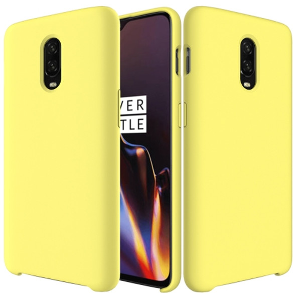 Solid Color Liquid Silicone Dropproof Protective Case for One Plus 6T (Yellow)