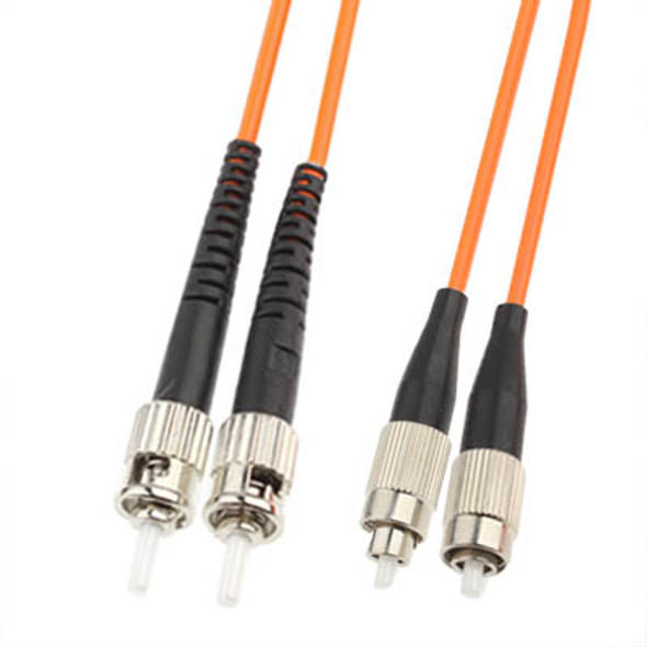 FC-ST Dual-Core Multi Mode Fiber Optic Jumper, Length: 3m