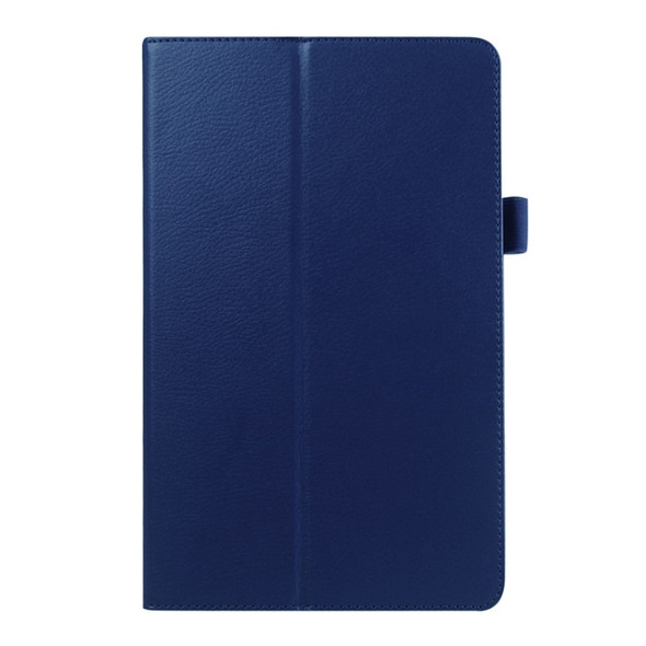 Litchi Texture Leather Case with Holder for Galaxy Tab E 9.6 / T560 / T561(Dark Blue)