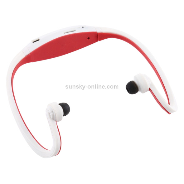 Sport MP3 Player Headset with TF Card Reader Function, Music Format: MP3 / WMA (White + Red)