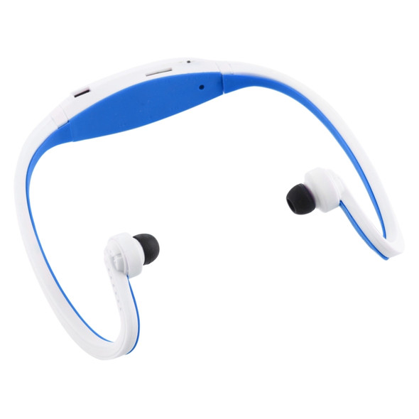 Sport MP3 Player Headset with TF Card Reader Function, Music Format: MP3 / WMA (White + Blue)