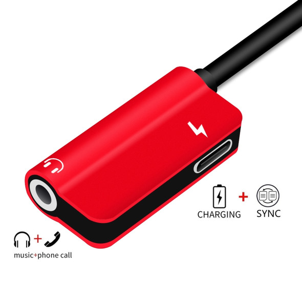 ENKAY Hat-ptince Type-C to Type-C&3.5mm Jack Charge Audio Adapter Cable, For Galaxy, HTC, Google, LG, Sony, Huawei, Xiaomi, Lenovo and Other Android Phone(Red)