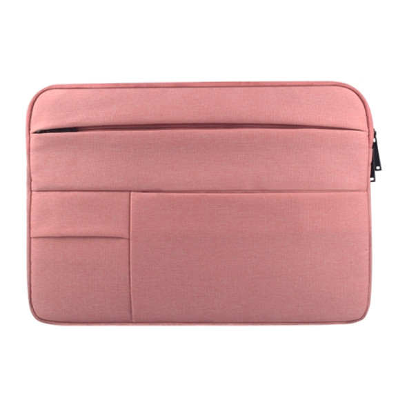 Universal Multiple Pockets Wearable Oxford Cloth Soft Portable Leisurely Laptop Tablet Bag, For 12 inch and Below Macbook, Samsung, Lenovo, Sony, DELL Alienware, CHUWI, ASUS, HP (Pink)