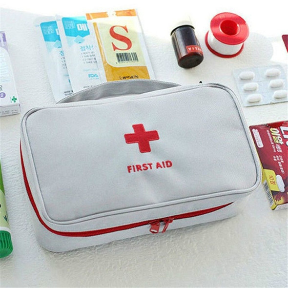 Travel First Aid Kit Bag Home Emergency Medical Survival Rescue Box(Gray)