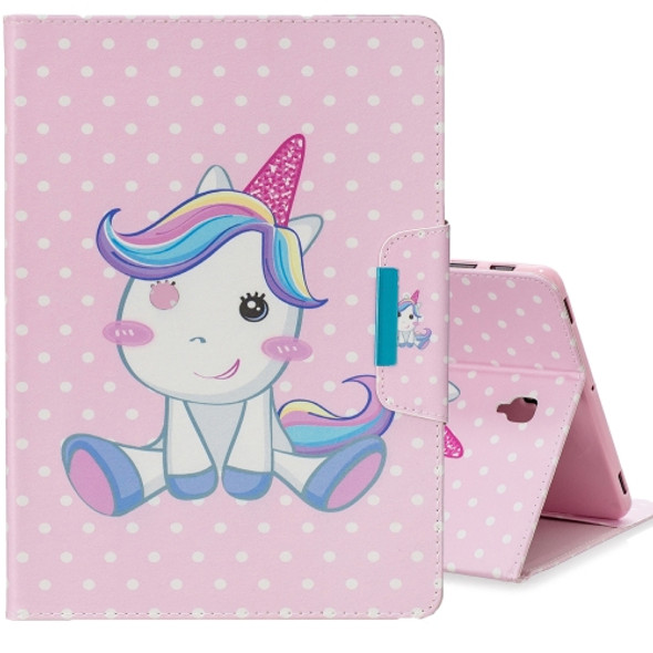 For Galaxy Tab S4 10.5 T830 Colored Drawing Pattern Horizontal Flip Leather Case with Holder & Card Slot & Wallet(Cute Unicorn)