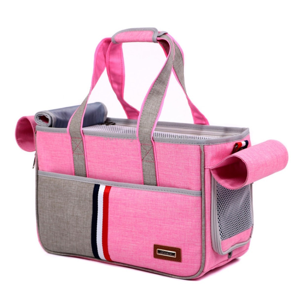 DODOPET Outdoor Portable Oxford Cloth Cat Dog Pet Carrier Bag Handbag Shoulder Bag, Size: 29 x 20 x 51cm (Pink)