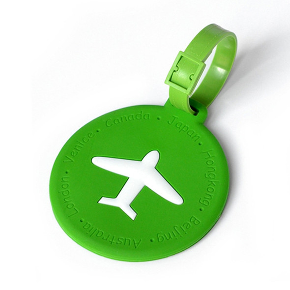 3 PCS Round PVC Luggage Tag Travel Bag Identification Tag(Green)