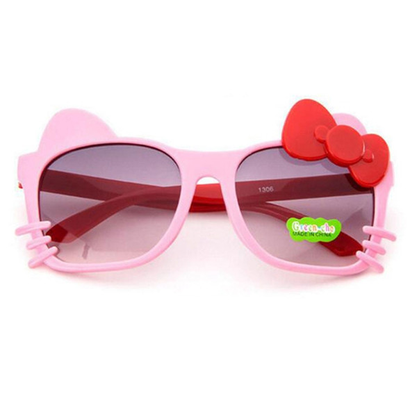 2 PCS Cute Baby Sunglasses Children Bow Eyewear Anti-UV Sunglasses(Pink+Red)