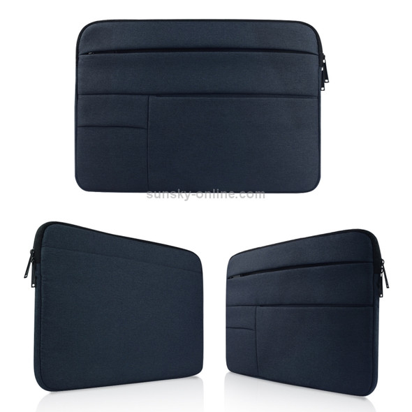 Universal Multiple Pockets Wearable Oxford Cloth Soft Portable Leisurely Laptop Tablet Bag, For 14 inch and Below Macbook, Samsung, Lenovo, Sony, DELL Alienware, CHUWI, ASUS, HP(navy)