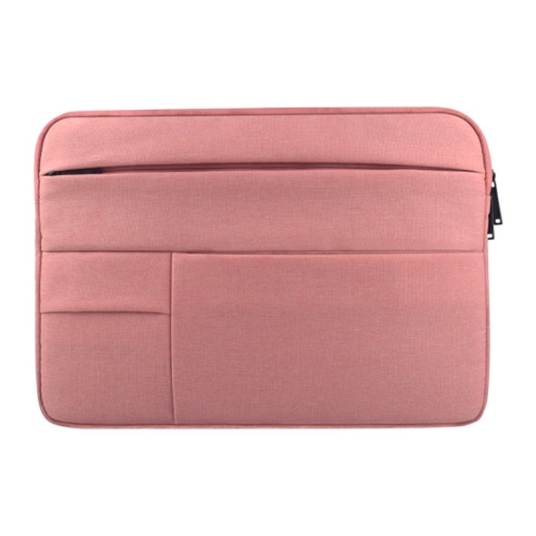 Universal Multiple Pockets Wearable Oxford Cloth Soft Portable Leisurely Laptop Tablet Bag, For 15.6 inch and Below Macbook, Samsung, Lenovo, Sony, DELL Alienware, CHUWI, ASUS, HP (Pink)