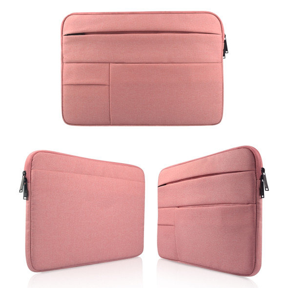 Universal Multiple Pockets Wearable Oxford Cloth Soft Portable Leisurely Laptop Tablet Bag, For 15.6 inch and Below Macbook, Samsung, Lenovo, Sony, DELL Alienware, CHUWI, ASUS, HP (Pink)