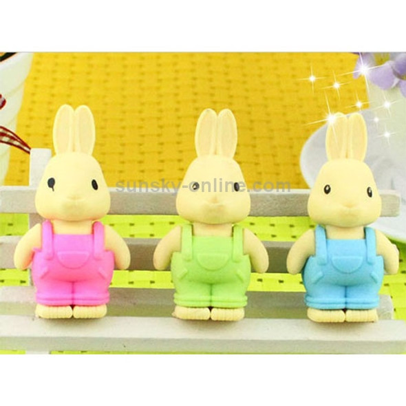 20 PCS Creative Cute Cartoon Rabbit Eraser, Random Color Delivery
