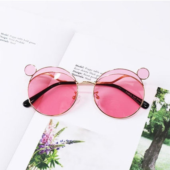 Fashion Kids Mouse Shape Sunglasses Children Tint Lens Ultraviolet-proof Polarized Sunglasses(Pink)