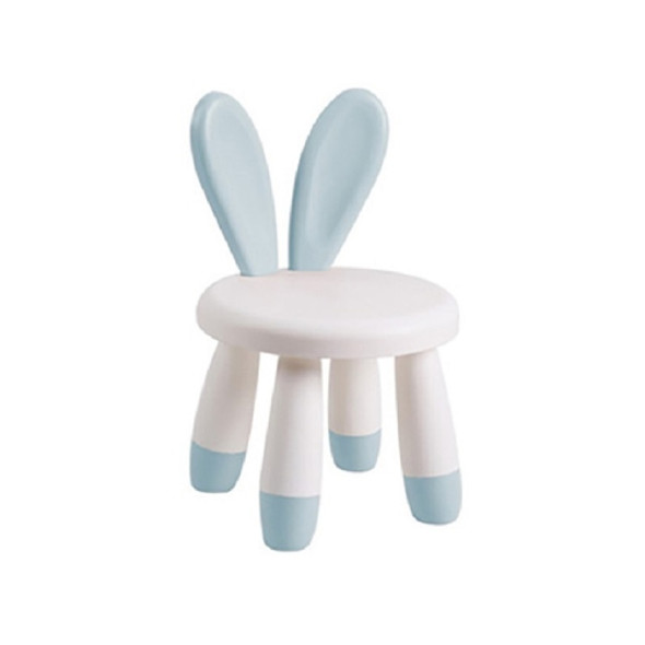 Children Chair Baby Cartoon Bench Home Plastic Chair(Gray-blue Rabbit Chair)