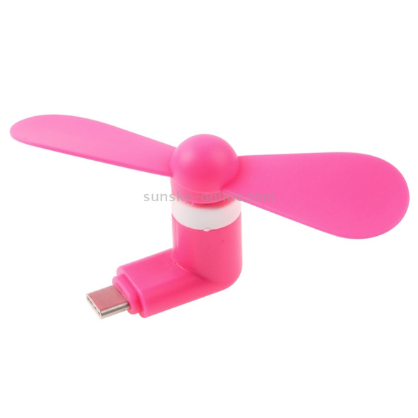 Fashion USB 3.1 Type-C Port Mini Fan with Two Leaves, For Mobile Phone with OTG Function & USB 3.1 Type-C Port(Magenta)