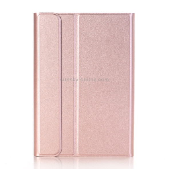 A05B Bluetooth 3.0 Ultra-thin ABS Detachable Bluetooth Keyboard Leather Case for iPad mini 5 / 4 / 3 / 2, with Holder(Rose Gold)