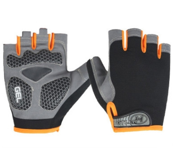 Cycling Shock Absorbing Anti-Slip Gloves Fitness Weight Lifting Training Half-finger Gloves, Size:M(Black+Orange)