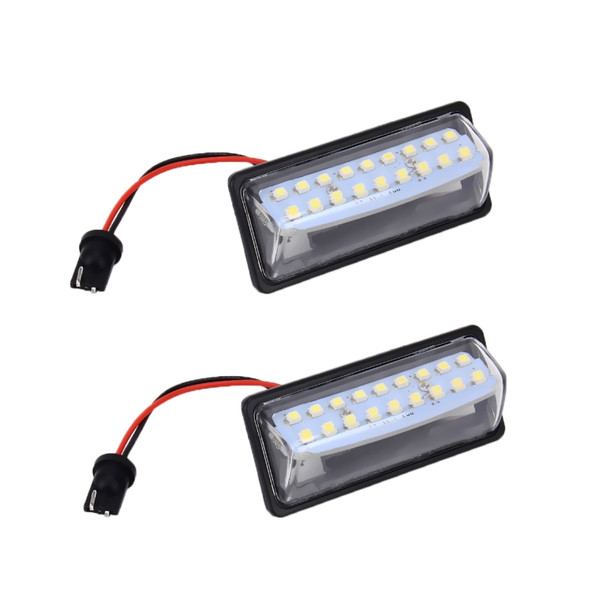 2 PCS LED License Plate Light 18-SMD Bulbs Lamps for Nissan/Teana 03 / Tada 03-08 /Sylphy 2008 /Sunny 2001-2006, 2W 120LM, 6000K, DC12V(White Light)