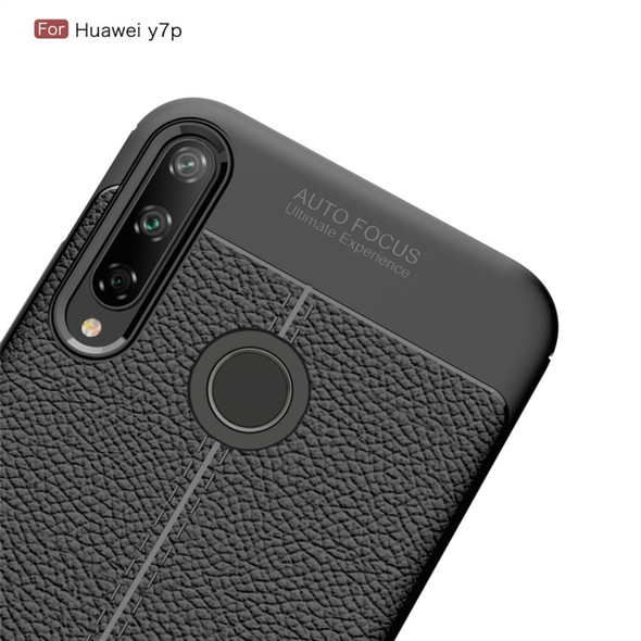 For Huawei Y7p Litchi Texture TPU Shockproof Case(Black)