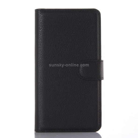 Litchi Texture Horizontal Flip Leather Case for Lenovo A6010 & A6000 Plus, with Wallet & Holder & Card Slots (Black)