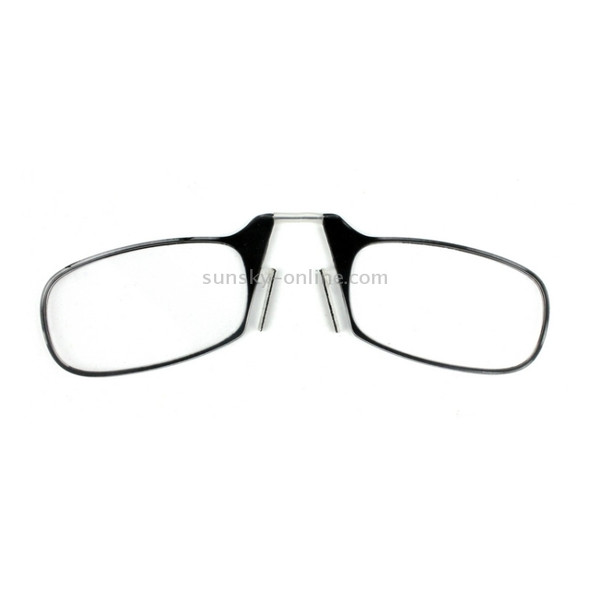 Ultra Thin High-definition Nose Resting Pocket Presbyopic Hypermetropic Reading Glasses, +1.50D(Black)