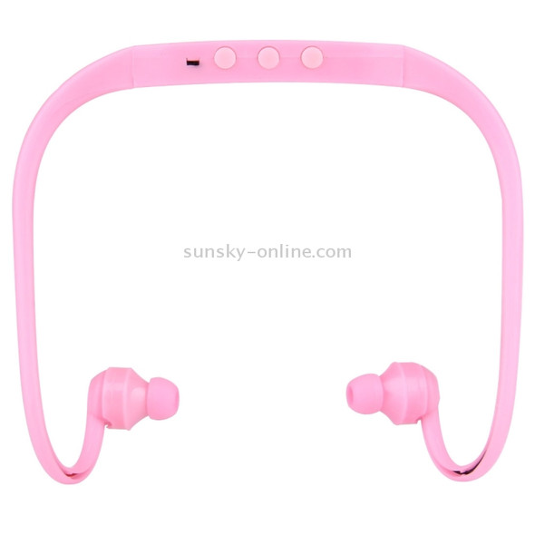 506 Life Waterproof Sweatproof Stereo Wireless Sports Earbud Earphone In-ear Headphone Headset with Micro SD Card Slot, For Smart Phones & iPad & Laptop & Notebook & MP3 or Other Audio Devices, Maximum SD Card Storage: 8GB(Pink)
