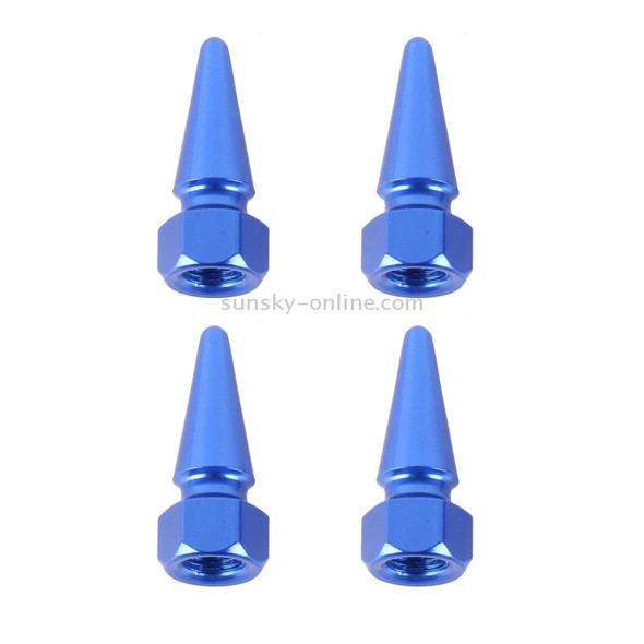 4 PCS Universal Sharp Mouth Shape Car Motor Bicycle Tire Valve Caps (Blue)