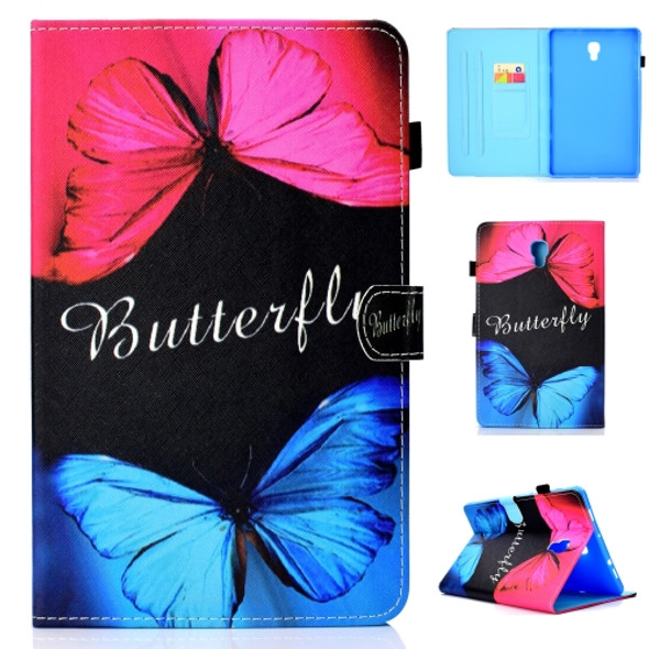 For Galaxy Tab A 10.5 T590 Colored Drawing Stitching Horizontal Flip Leather Case, with Holder & Card Slots(Butterfly Love)