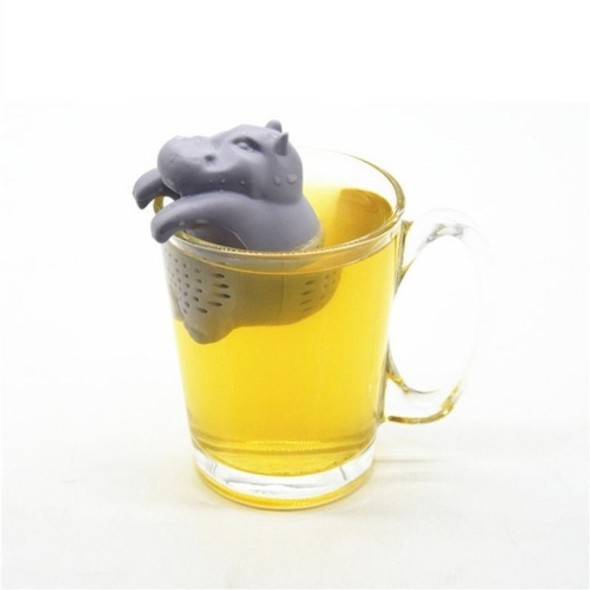 2 PCS Silicone Hippo Shaped Tea Infuser Reusable Tea Strainer Coffee Herb Filter For Home(Gray)