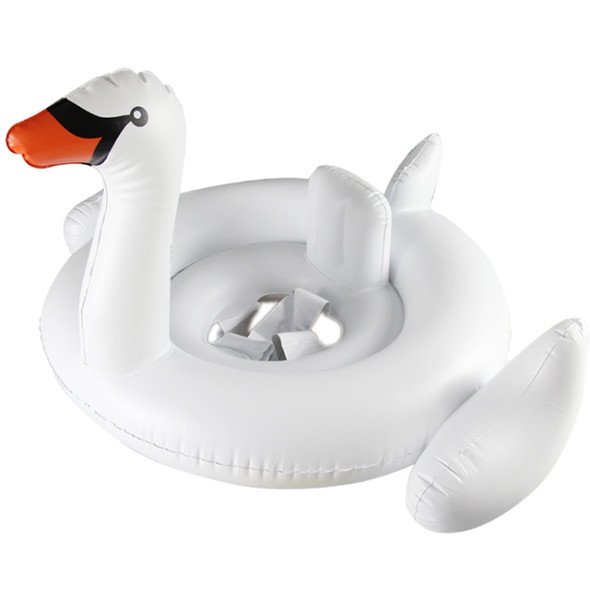 Kids Summer Water Fun Inflatable Swan Shaped Pool Ride-on Swimming Ring Floats, Outer Diameter: 87cm