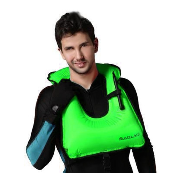 Adult Portable Snorkeling Buoyancy Inflatable Vest Life Jacket Swimming Equipment, Size:650*450mm (Green)