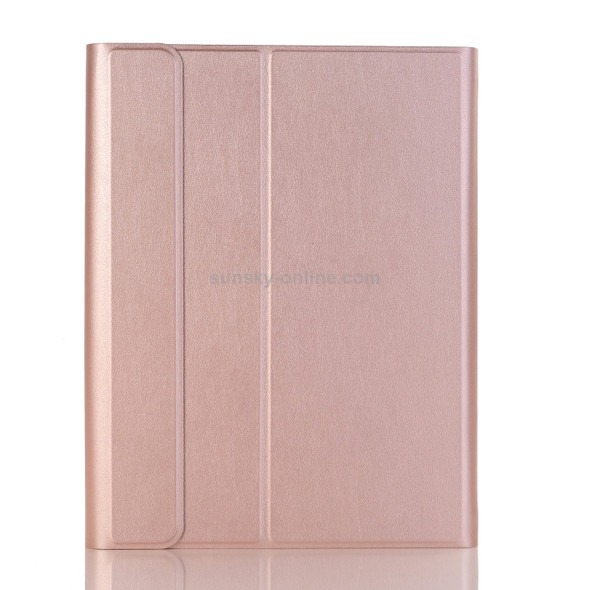 A09B Bluetooth 3.0 Ultra-thin ABS Detachable Bluetooth Keyboard Leather Case for iPad Air / Pro 10.5 inch (2019), with Pen Slot & Holder (Rose Gold)