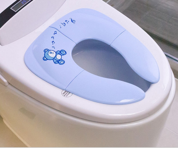 3 PCS Baby Travel Folding Potty Seat Portable Toilet Training Seat Children Urinalpot Chair Pad(Blue)