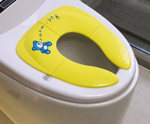 3 PCS Baby Travel Folding Potty Seat Portable Toilet Training Seat Children Urinalpot Chair Pad(Yellow)