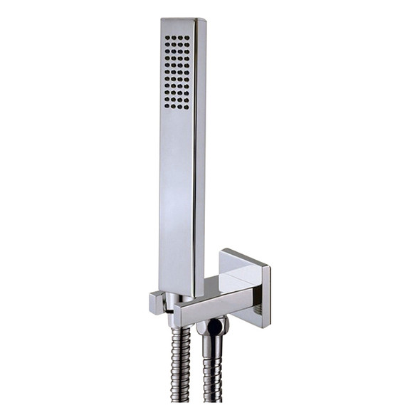 Wall-mounted Square Chrome-plated Hand-held Copper Water-saving Shower Head