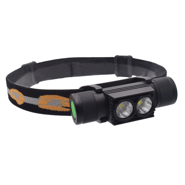D25 10W 2 x XML-2 IPX6 Waterproof Headband Light, 2400 LM USB Charging Adjustable Outdoor LED Headlight