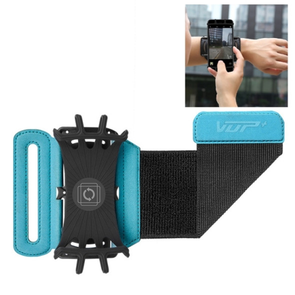 4-5.5inch Phone 180 Degrees Rotatable Running Belt Wrist Strap Gym Arm Band Bag(Blue Color)