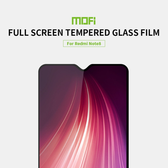 For Xiaomi RedMi Note8 MOFI 9H 2.5D Full Screen Tempered Glass Film(Black)