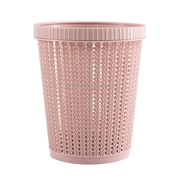 Household Removable Plastic Trash Bin Built-in Trash Bag Box(Pink)